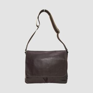 Coach Heritage Brown Leather Messenger Bag, Crossbody Laptop Work Satchel